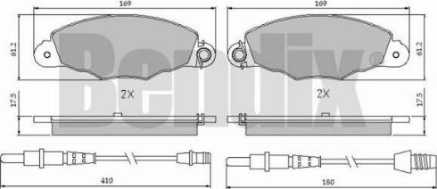 BENDIX 510445 - Комплект спирачно феродо, дискови спирачки vvparts.bg