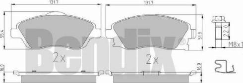 BENDIX 510446 - Комплект спирачно феродо, дискови спирачки vvparts.bg