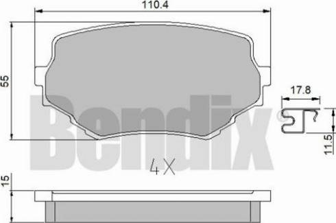 BENDIX 510451 - Комплект спирачно феродо, дискови спирачки vvparts.bg