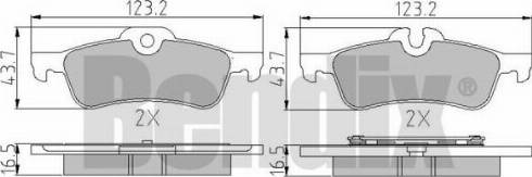 BENDIX 510457 - Комплект спирачно феродо, дискови спирачки vvparts.bg