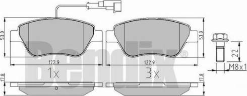 BENDIX 510409 - Комплект спирачно феродо, дискови спирачки vvparts.bg