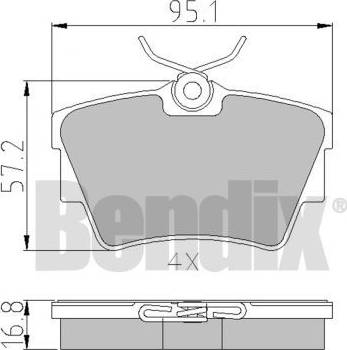 BENDIX 510404 - Комплект спирачно феродо, дискови спирачки vvparts.bg