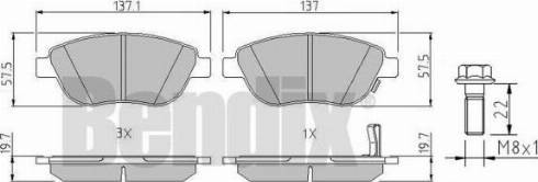 BENDIX 510485 - Комплект спирачно феродо, дискови спирачки vvparts.bg