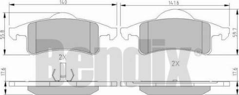 BENDIX 510483 - Комплект спирачно феродо, дискови спирачки vvparts.bg