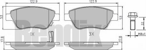 BENDIX 510487 - Комплект спирачно феродо, дискови спирачки vvparts.bg