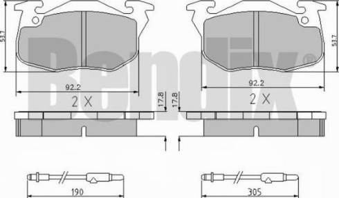 BENDIX 510433 - Комплект спирачно феродо, дискови спирачки vvparts.bg