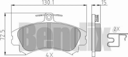 BENDIX 510437 - Комплект спирачно феродо, дискови спирачки vvparts.bg