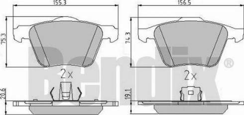 BENDIX 510426 - Комплект спирачно феродо, дискови спирачки vvparts.bg