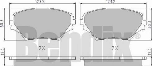 BENDIX 510420 - Комплект спирачно феродо, дискови спирачки vvparts.bg