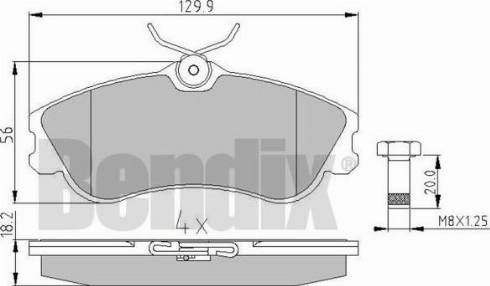 BENDIX 510423 - Комплект спирачно феродо, дискови спирачки vvparts.bg