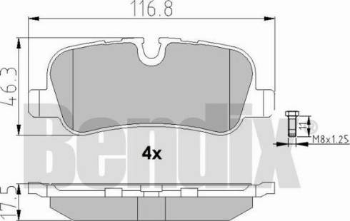 BENDIX 510544 - Комплект спирачно феродо, дискови спирачки vvparts.bg