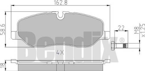 BENDIX 510543 - Комплект спирачно феродо, дискови спирачки vvparts.bg