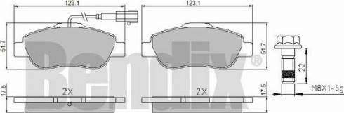 BENDIX 510559 - Комплект спирачно феродо, дискови спирачки vvparts.bg