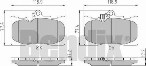 BENDIX 510560 - Комплект спирачно феродо, дискови спирачки vvparts.bg