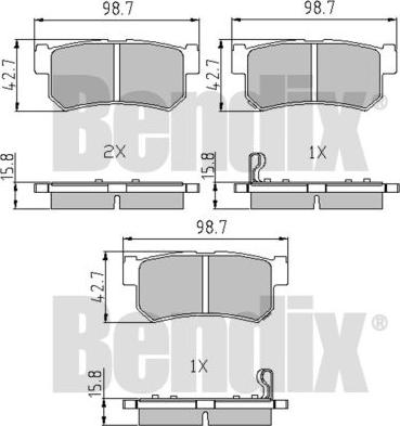 BENDIX 510563 - Комплект спирачно феродо, дискови спирачки vvparts.bg