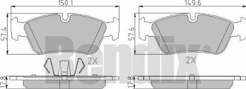 BENDIX 510506 - Комплект спирачно феродо, дискови спирачки vvparts.bg