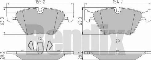 BENDIX 510507 - Комплект спирачно феродо, дискови спирачки vvparts.bg