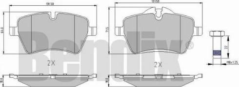 BENDIX 510510 - Комплект спирачно феродо, дискови спирачки vvparts.bg