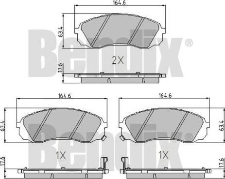 BENDIX 510584 - Комплект спирачно феродо, дискови спирачки vvparts.bg