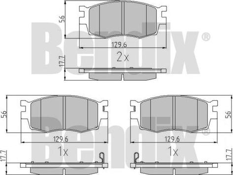 BENDIX 510537 - Комплект спирачно феродо, дискови спирачки vvparts.bg