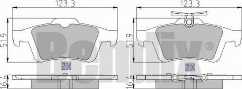 BENDIX 510529 - Комплект спирачно феродо, дискови спирачки vvparts.bg