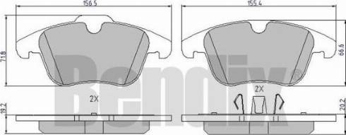 BENDIX 510526 - Комплект спирачно феродо, дискови спирачки vvparts.bg