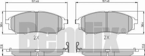 BENDIX 510522 - Комплект спирачно феродо, дискови спирачки vvparts.bg