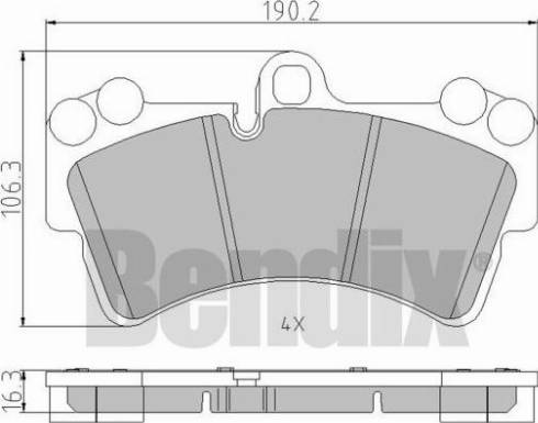 BENDIX 510579 - Комплект спирачно феродо, дискови спирачки vvparts.bg