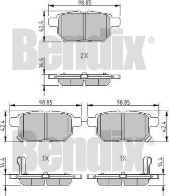 BENDIX 510573 - Комплект спирачно феродо, дискови спирачки vvparts.bg