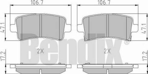 BENDIX 510690 - Комплект спирачно феродо, дискови спирачки vvparts.bg