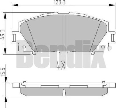 BENDIX 510645 - Комплект спирачно феродо, дискови спирачки vvparts.bg