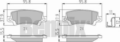 BENDIX 510642 - Комплект спирачно феродо, дискови спирачки vvparts.bg