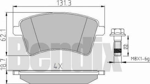 BENDIX 510654 - Комплект спирачно феродо, дискови спирачки vvparts.bg