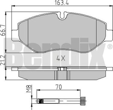 BENDIX 510610 - Комплект спирачно феродо, дискови спирачки vvparts.bg