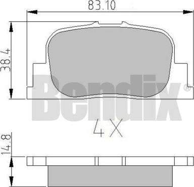 BENDIX 510682 - Комплект спирачно феродо, дискови спирачки vvparts.bg