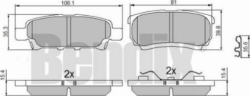 BENDIX 510632 - Комплект спирачно феродо, дискови спирачки vvparts.bg