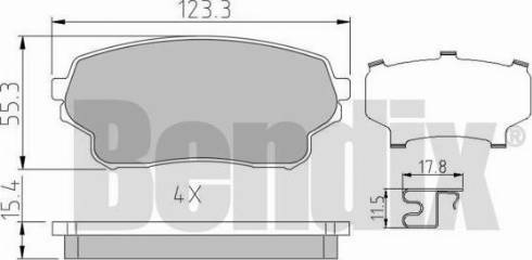 BENDIX 510629 - Комплект спирачно феродо, дискови спирачки vvparts.bg