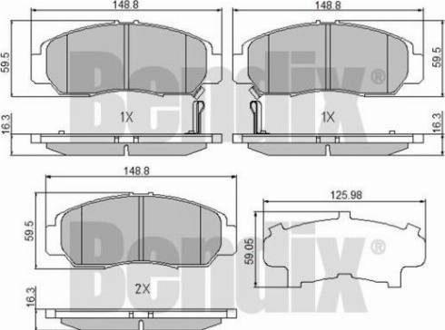 BENDIX 510625 - Комплект спирачно феродо, дискови спирачки vvparts.bg