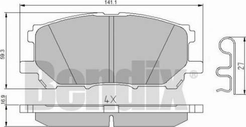 BENDIX 510679 - Комплект спирачно феродо, дискови спирачки vvparts.bg