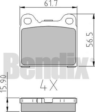 BENDIX 510091 - Комплект спирачно феродо, дискови спирачки vvparts.bg