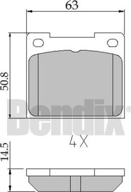 BENDIX 510097 - Комплект спирачно феродо, дискови спирачки vvparts.bg