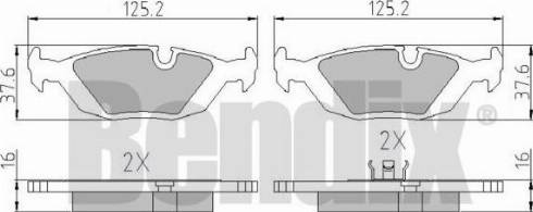 BENDIX 510046 - Комплект спирачно феродо, дискови спирачки vvparts.bg