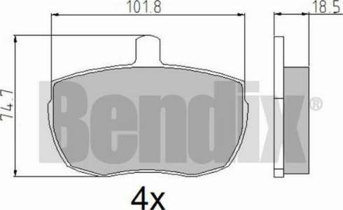 BENDIX 510057 - Комплект спирачно феродо, дискови спирачки vvparts.bg