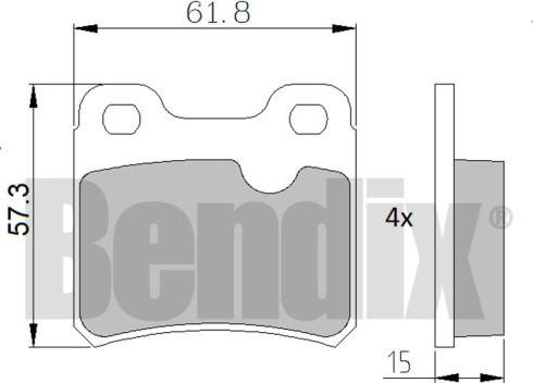 BENDIX 510065 - Комплект спирачно феродо, дискови спирачки vvparts.bg