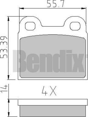 BENDIX 510007 - Комплект спирачно феродо, дискови спирачки vvparts.bg