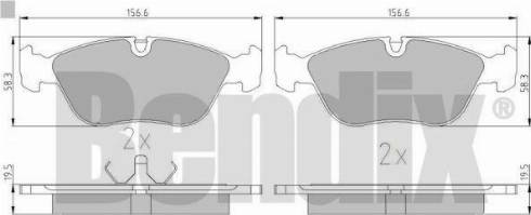 BENDIX 510088 - Комплект спирачно феродо, дискови спирачки vvparts.bg