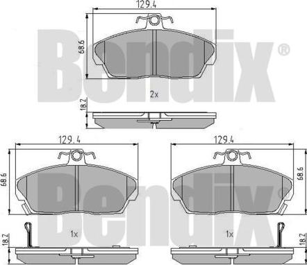 BENDIX 510083 - Комплект спирачно феродо, дискови спирачки vvparts.bg