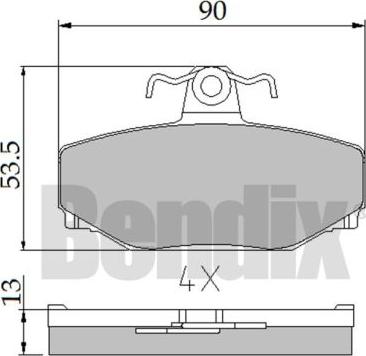 BENDIX 510087 - Комплект спирачно феродо, дискови спирачки vvparts.bg