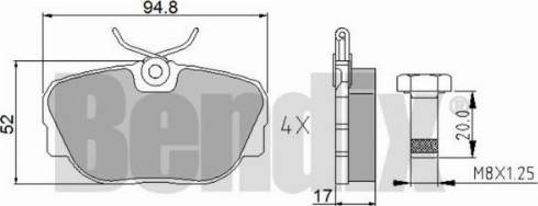 BENDIX 510034 - Комплект спирачно феродо, дискови спирачки vvparts.bg