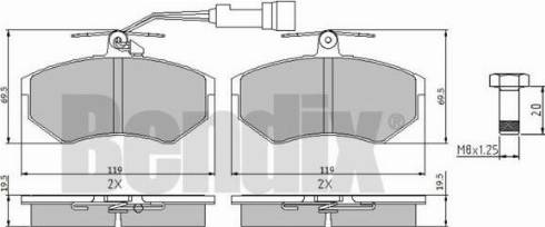 BENDIX 510031 - Комплект спирачно феродо, дискови спирачки vvparts.bg